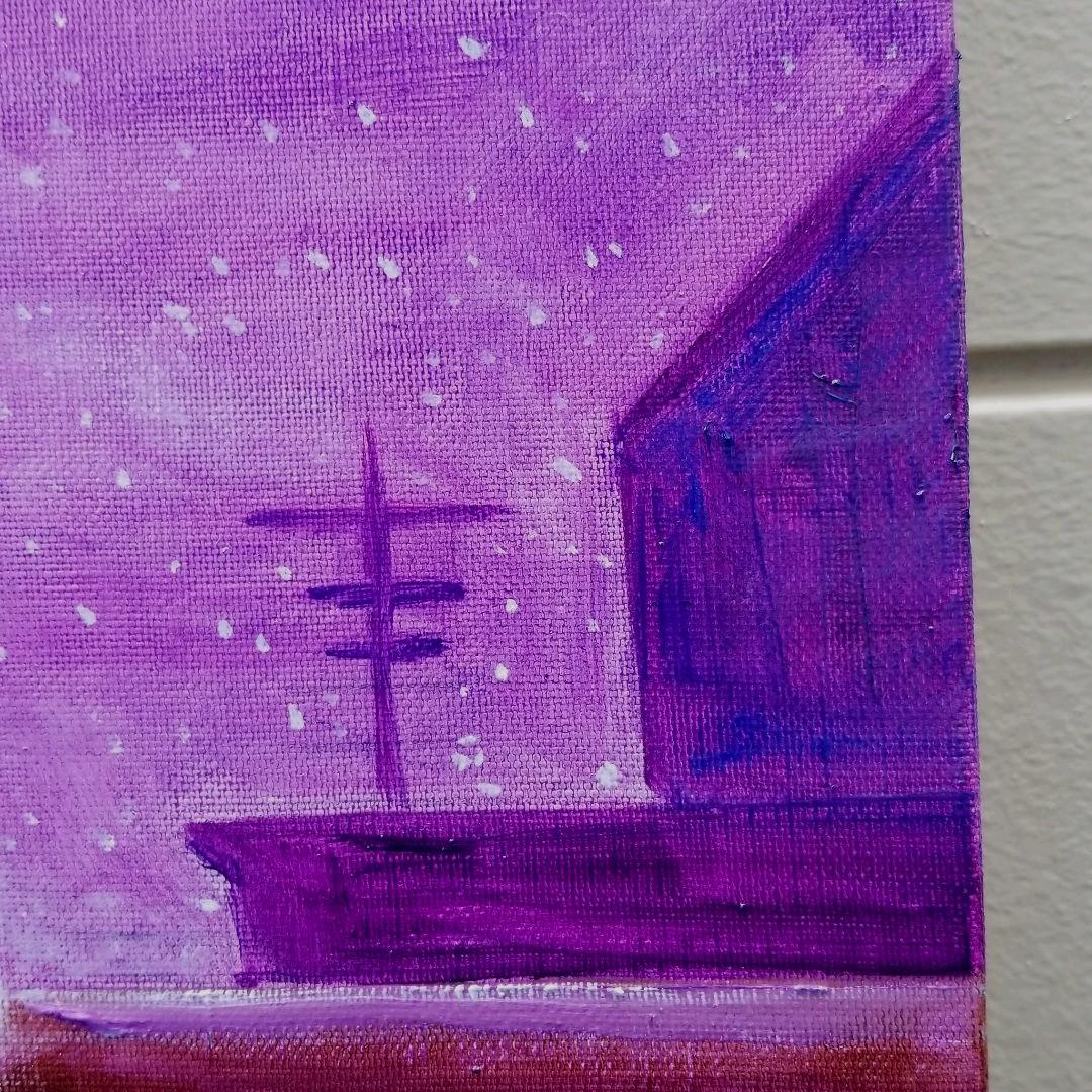 油絵　専用　屋根の上の二ひきの世界