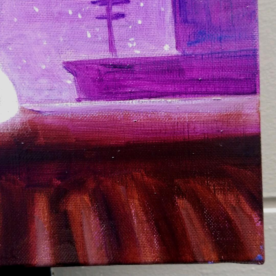 油絵　専用　屋根の上の二ひきの世界