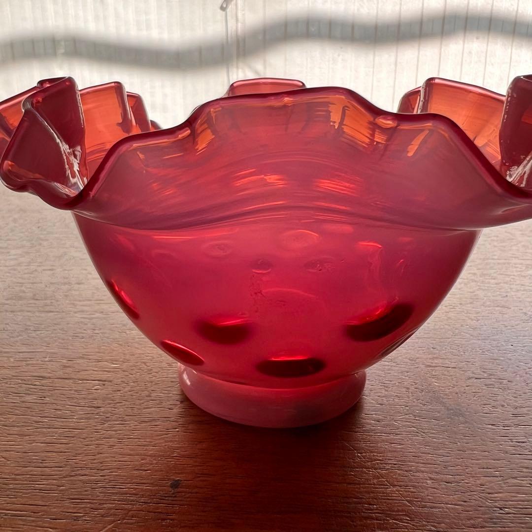 希少 フェントン ドット クランベリー フリルボール コンポート