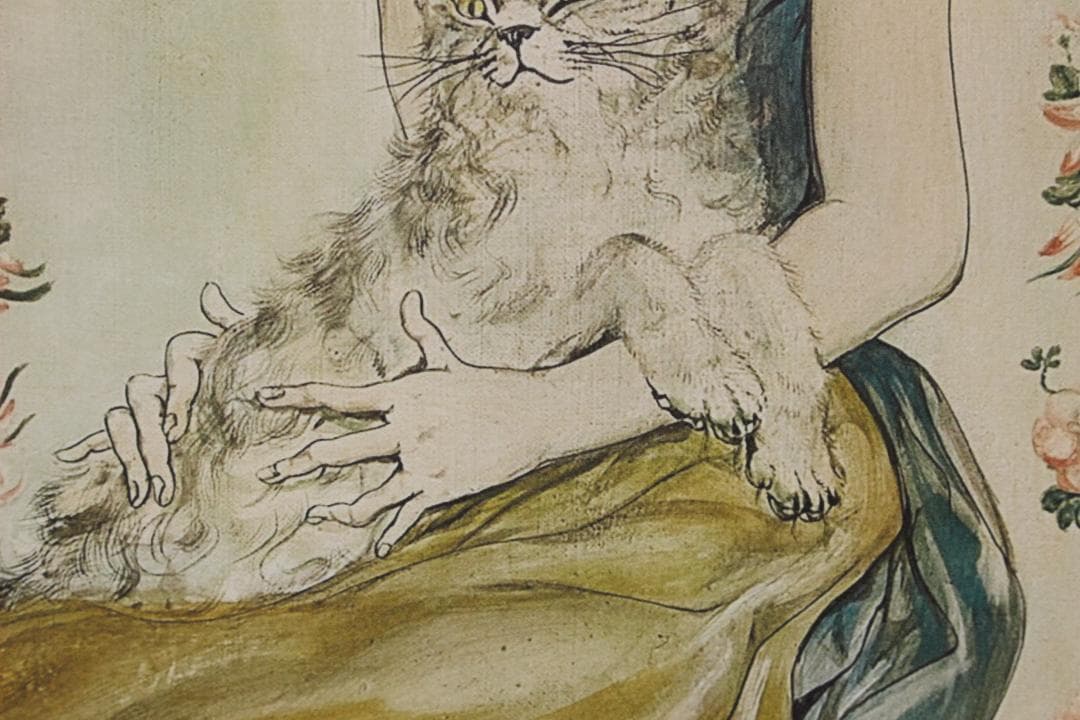 藤田嗣治 エスタンプリトグラフ「猫を抱く少女」 75部限定 3/75