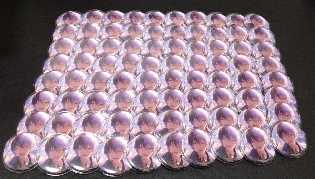 プロセカ あんスタ グリッター缶バッジ 青柳冬弥