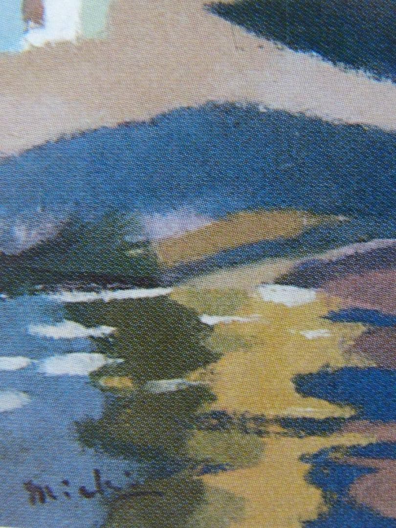 吉崎道治、【ブラーノの風】、希少な額装用画集より、新品額装付