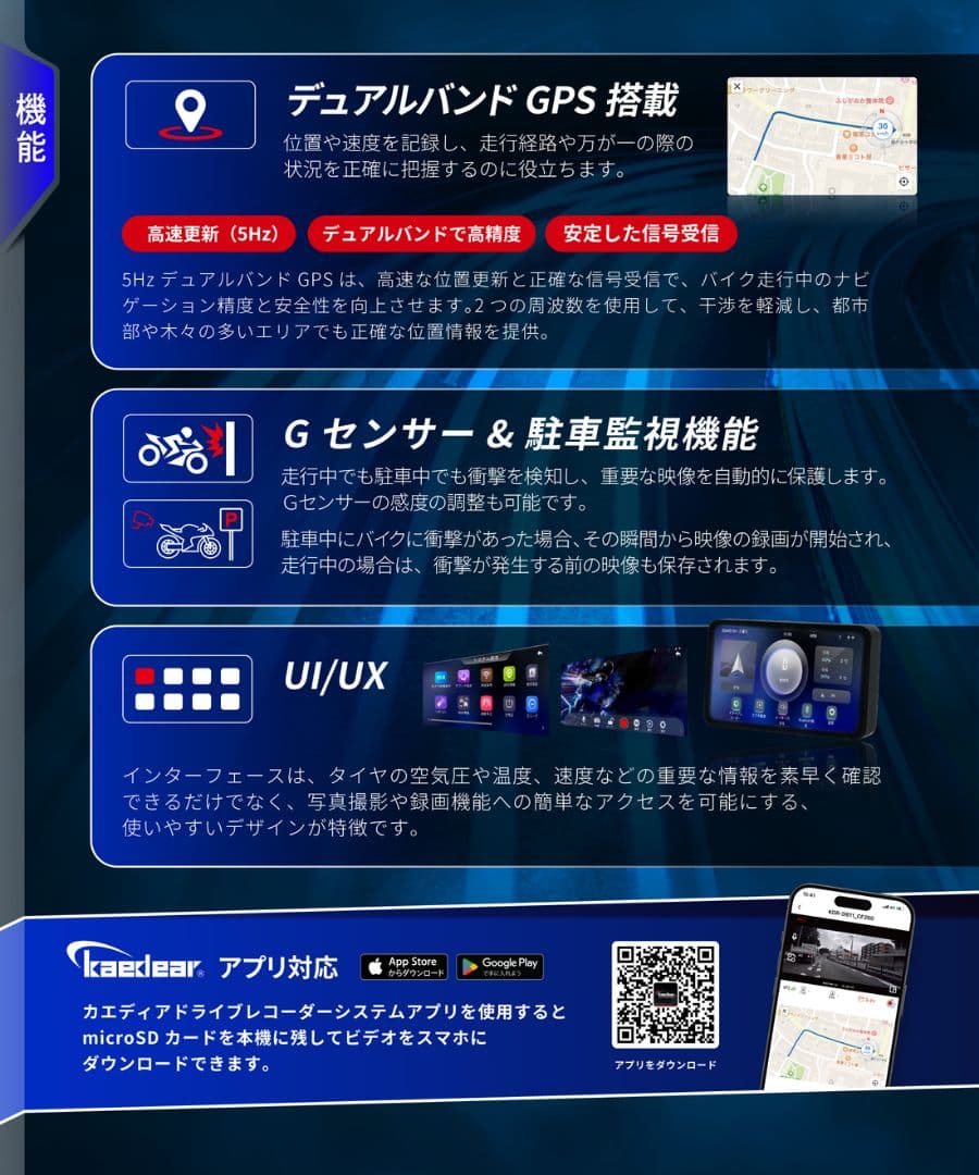 【新品未開封】KDR-D22 バイク用 ドライブレコーダー 高性能&高画質モデル