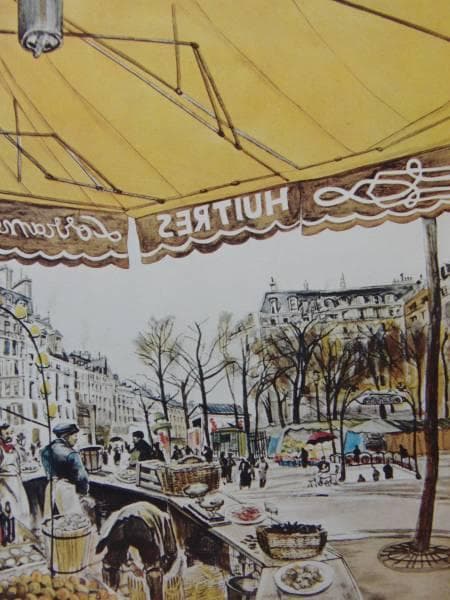 藤田嗣治、テルヌ広場、希少な画集より、新品高級額・額装付、状態良好