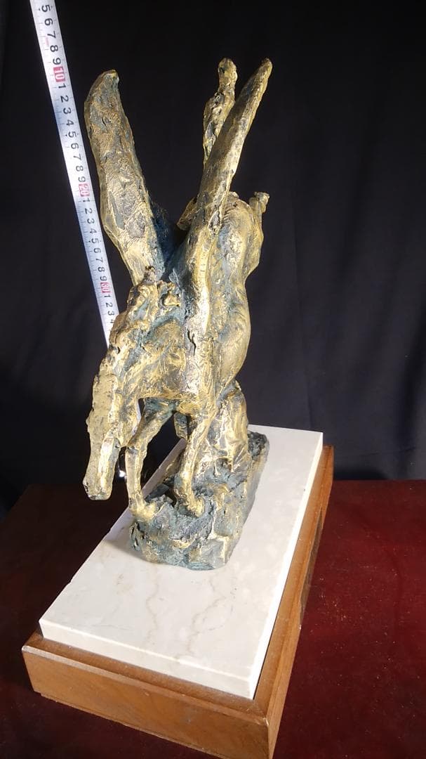 新春ブロンズ像西望「春風」ペガサス天馬 高3４c重６kg/彫刻銅像/干支/正月