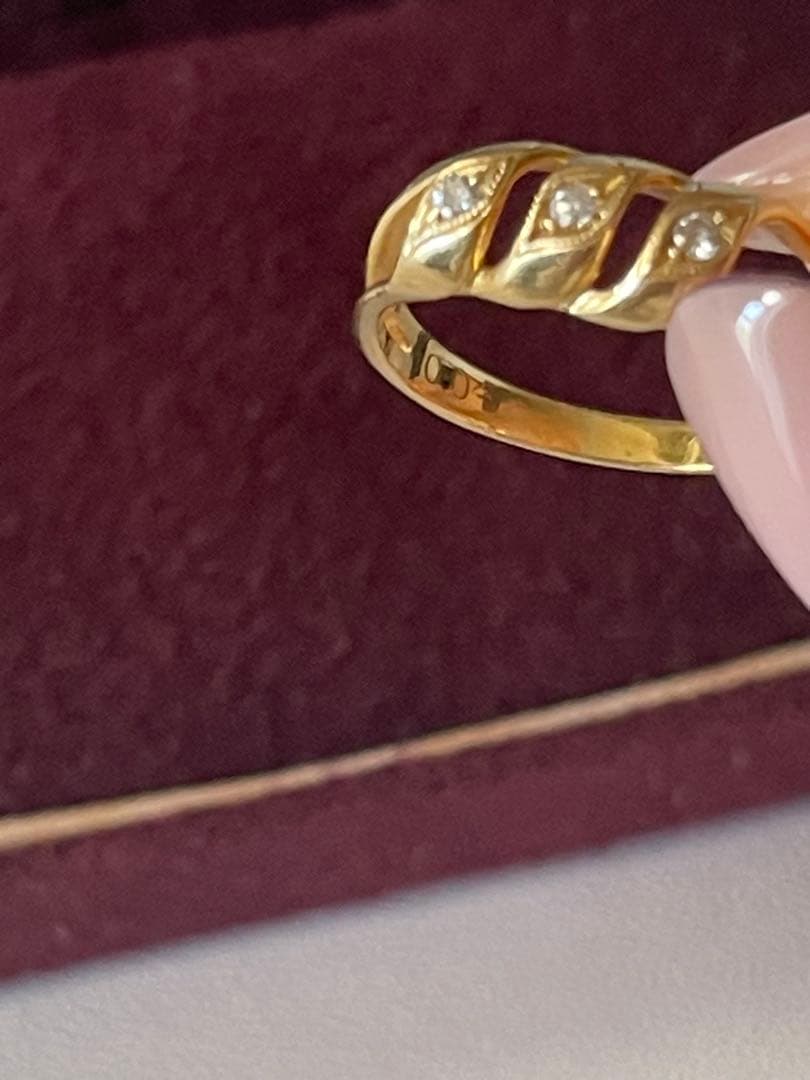 K18ゴールド ツイストデザインリング 7号