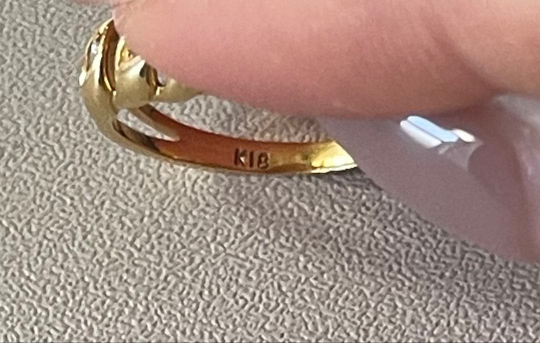 K18ゴールド ツイストデザインリング 7号