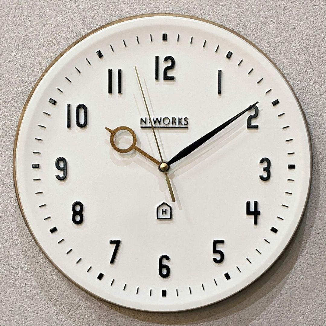 【新品】 インターフォルム ケンピ 掛時計 ウッド製 ポリレジン CL-3931