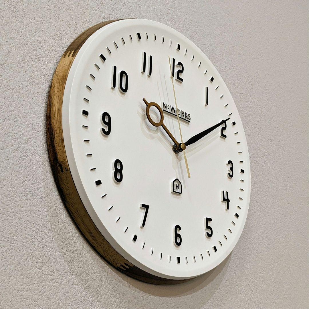 【新品】 インターフォルム ケンピ 掛時計 ウッド製 ポリレジン CL-3931