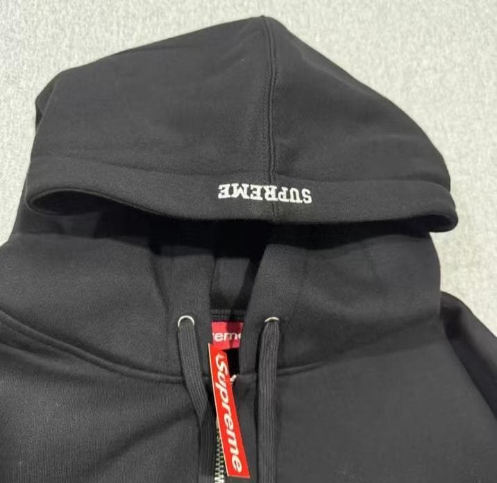 ブラック ダブルフード ジップアップパーカー M