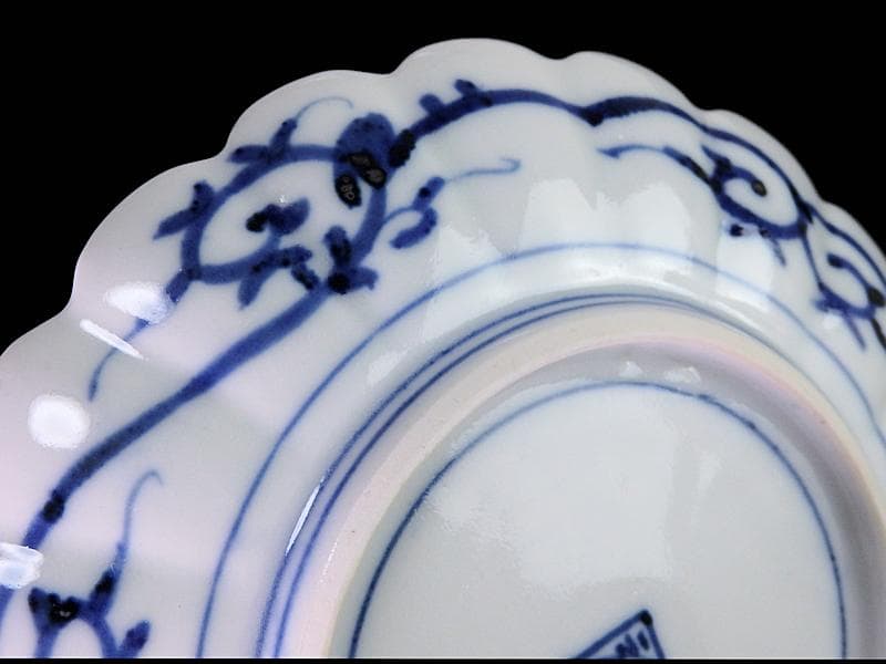 大聖寺伊万里　金襴手　紋章に菊花皿 　5寸皿　D174AS-COe