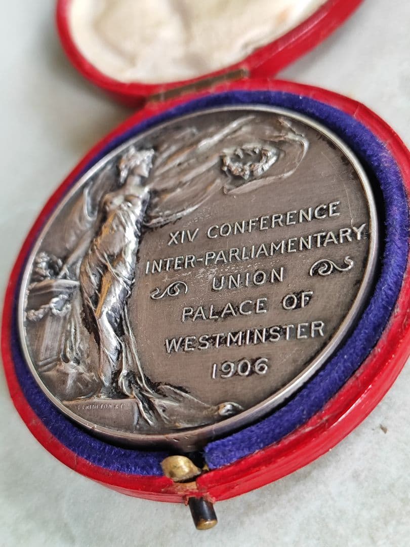 希少1906 イギリス ロンドン 列国議会同盟会議 銀貨大型 シルバーメダル