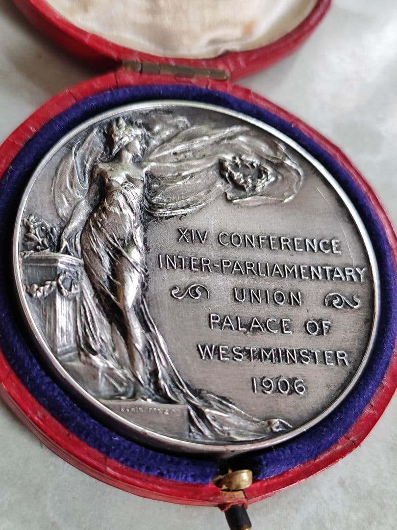 希少1906 イギリス ロンドン 列国議会同盟会議 銀貨大型 シルバーメダル