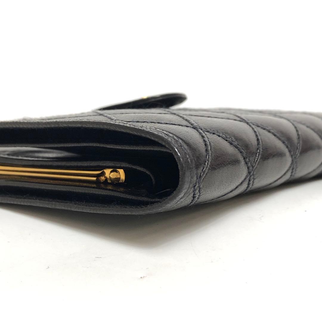 【美品】★8F139 シャネル ビコローレ 二つ折り財布 ココマーク ブラック