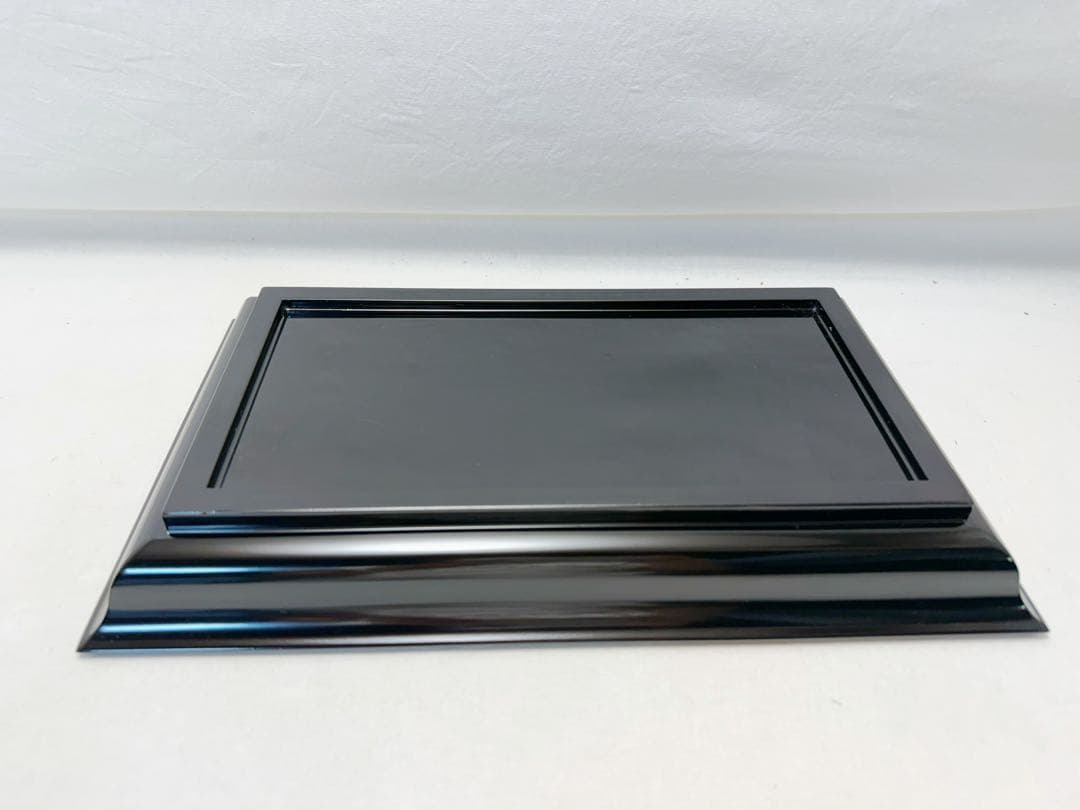 未使用 茶道具 木製黒真塗 茶歌舞伎盆 且坐 且座 香盆 長盆 元箱