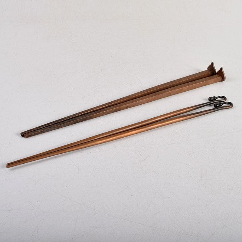 茶道具　銅製　火箸　時代箱　2点まとめて　C　8830