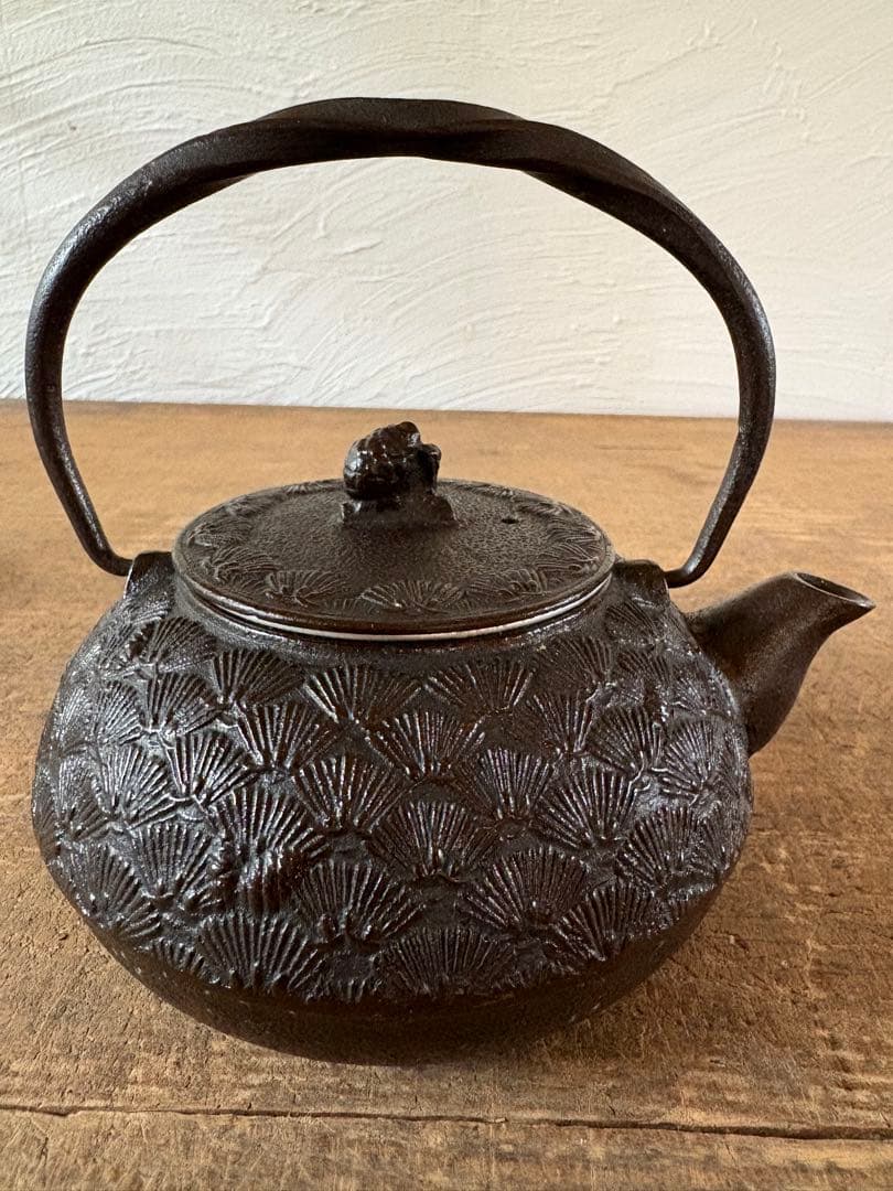 南部鉄器　鉄瓶　急須　松葉　未使用