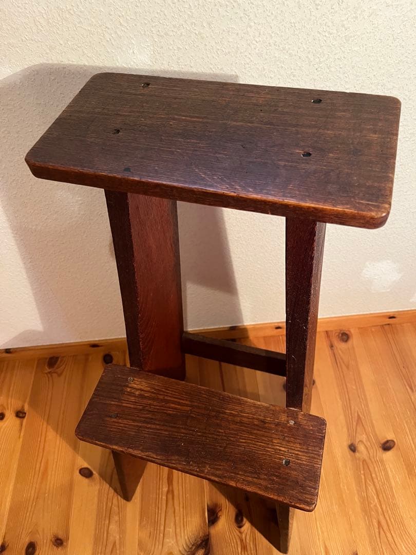 アンティーク　昭和レトロ　ヴィンテージ 木製　踏み台　ステップ　ラダー