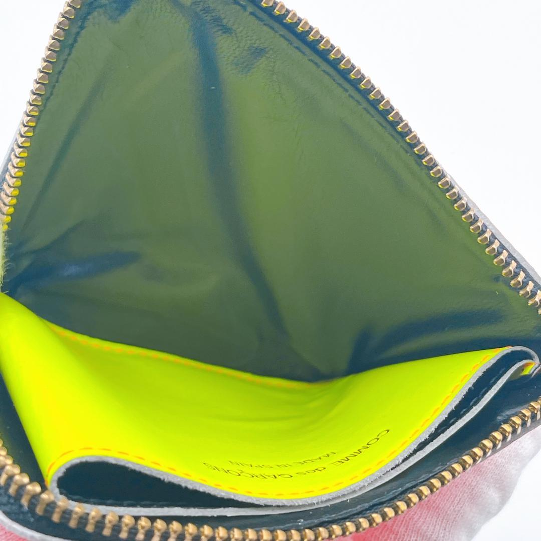 新品 コムデギャルソン レザー L字ファスナー ケース ピンク オレンジ