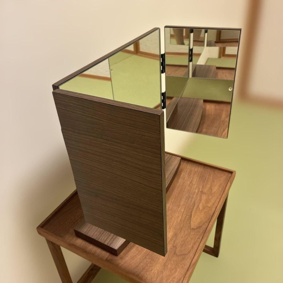 【値下げ】木製三面鏡 モダン　おしゃれ　送料込