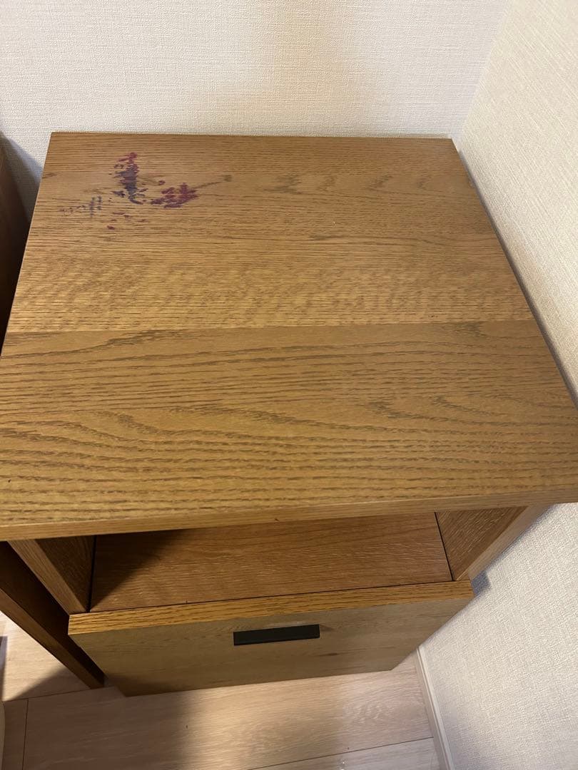 【汚れあり】unico ADDAY(アディ)　デスクチェスト オープン