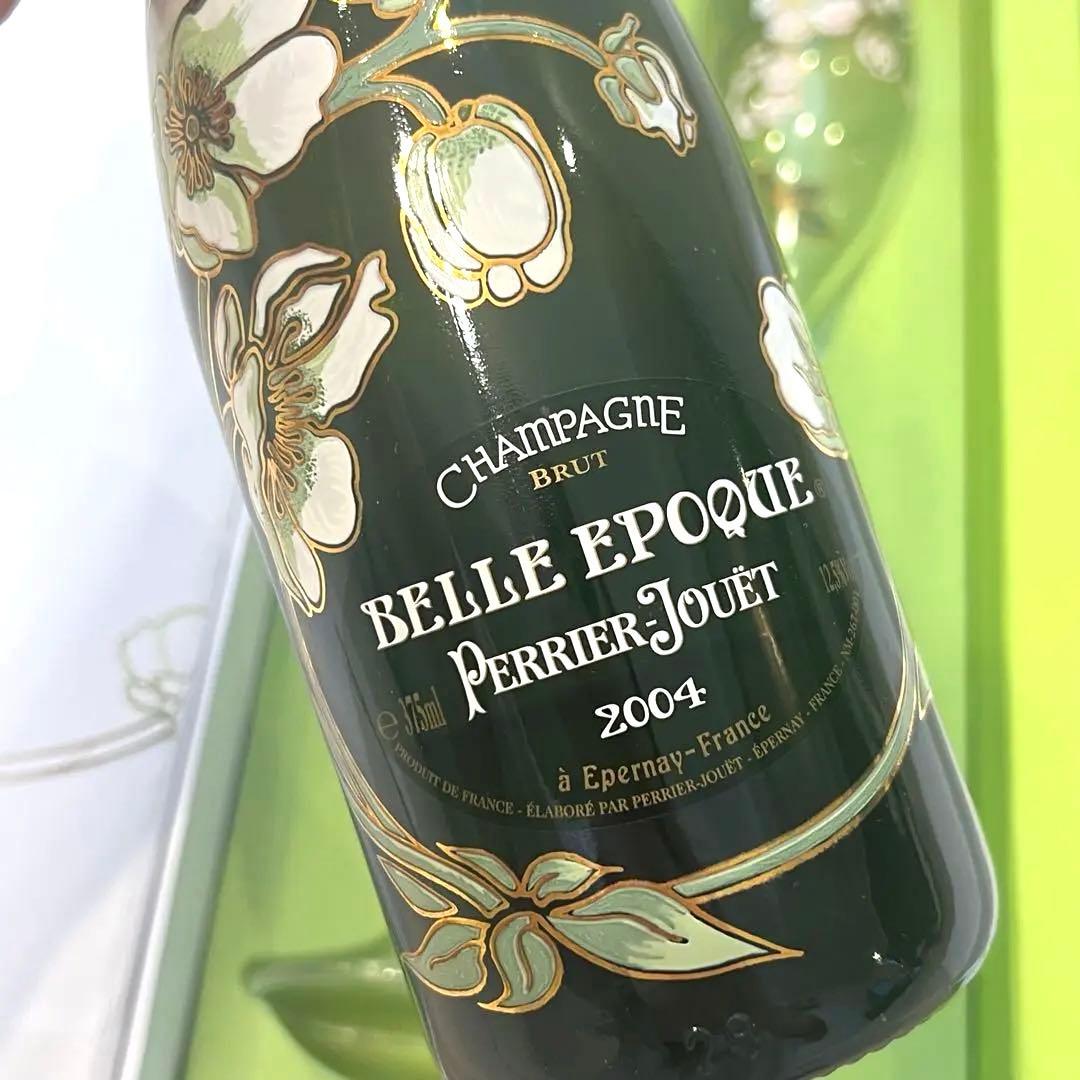 未開栓 ベルエポック シャンパンセット グラス付き ギフト箱入り 2004