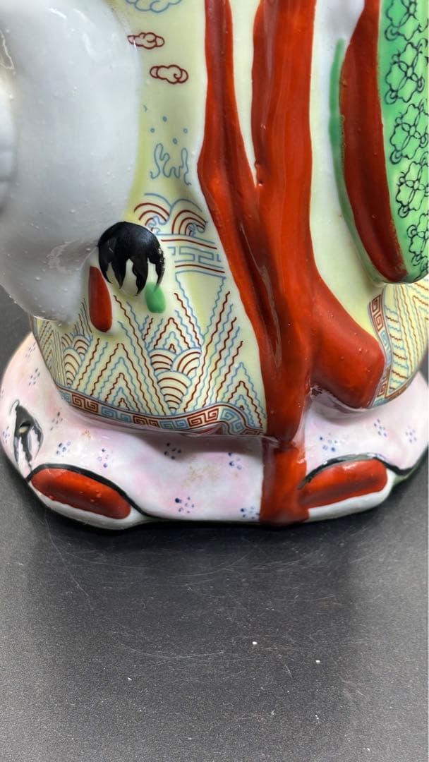 005 中国美術 色絵陶人形 高さ28cm 置物 オブジェ 蟠桃老壽星