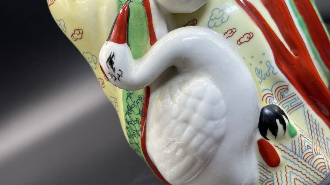 005 中国美術 色絵陶人形 高さ28cm 置物 オブジェ 蟠桃老壽星