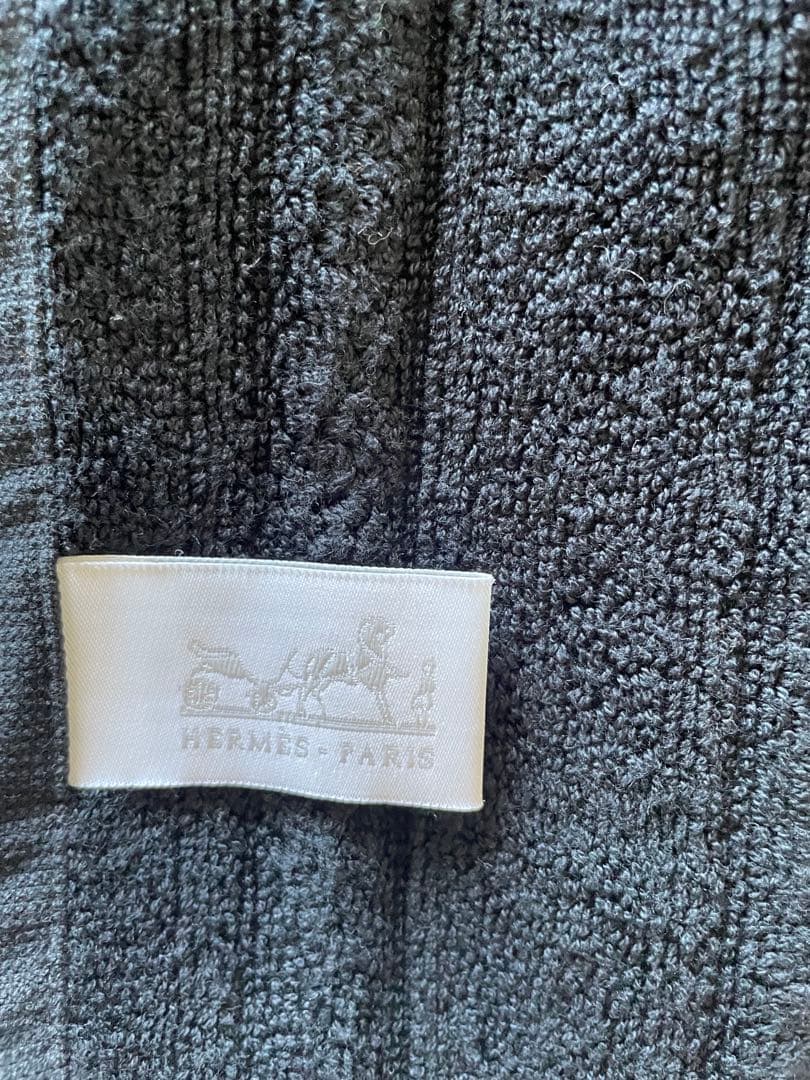 HERMES ネイビー　フェイスタオル