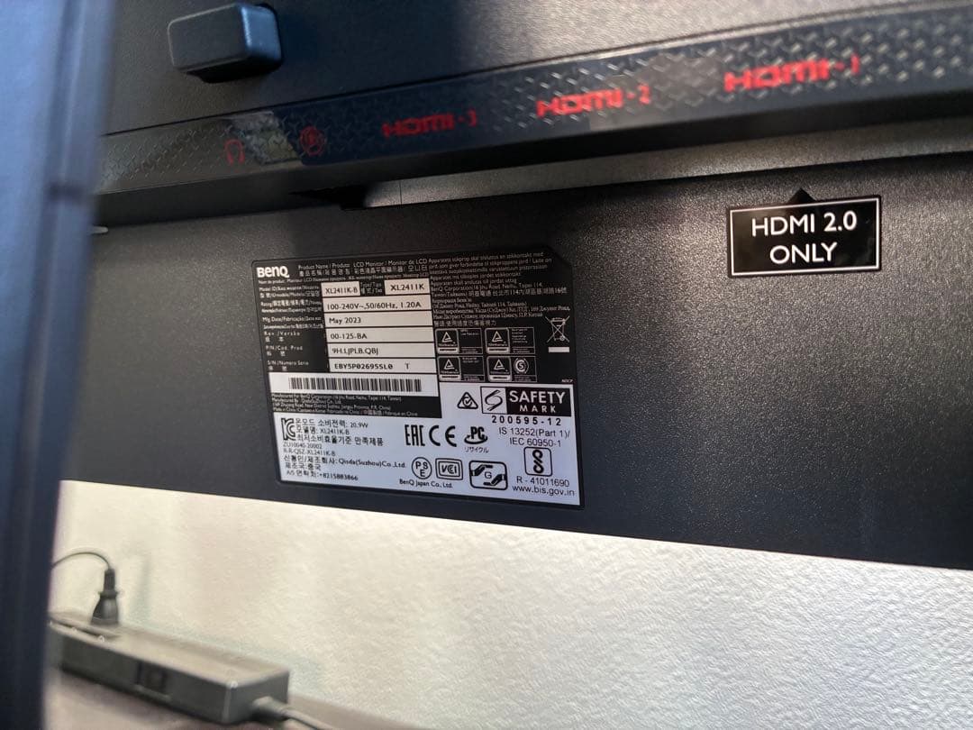 【美品・箱あり・付属品あり】 BenQ xl2411k ZOWIE モニター