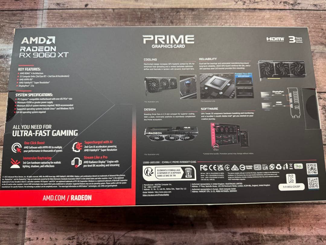 ASUS Radeon RX 9060 XT 16GB 使用期間２カ月