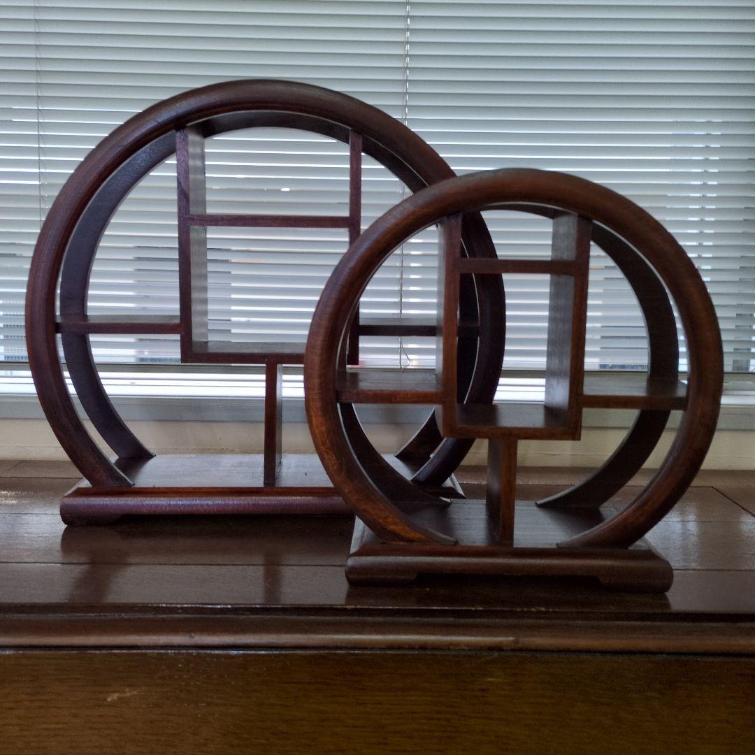 木製円形棚セット 大小二つ