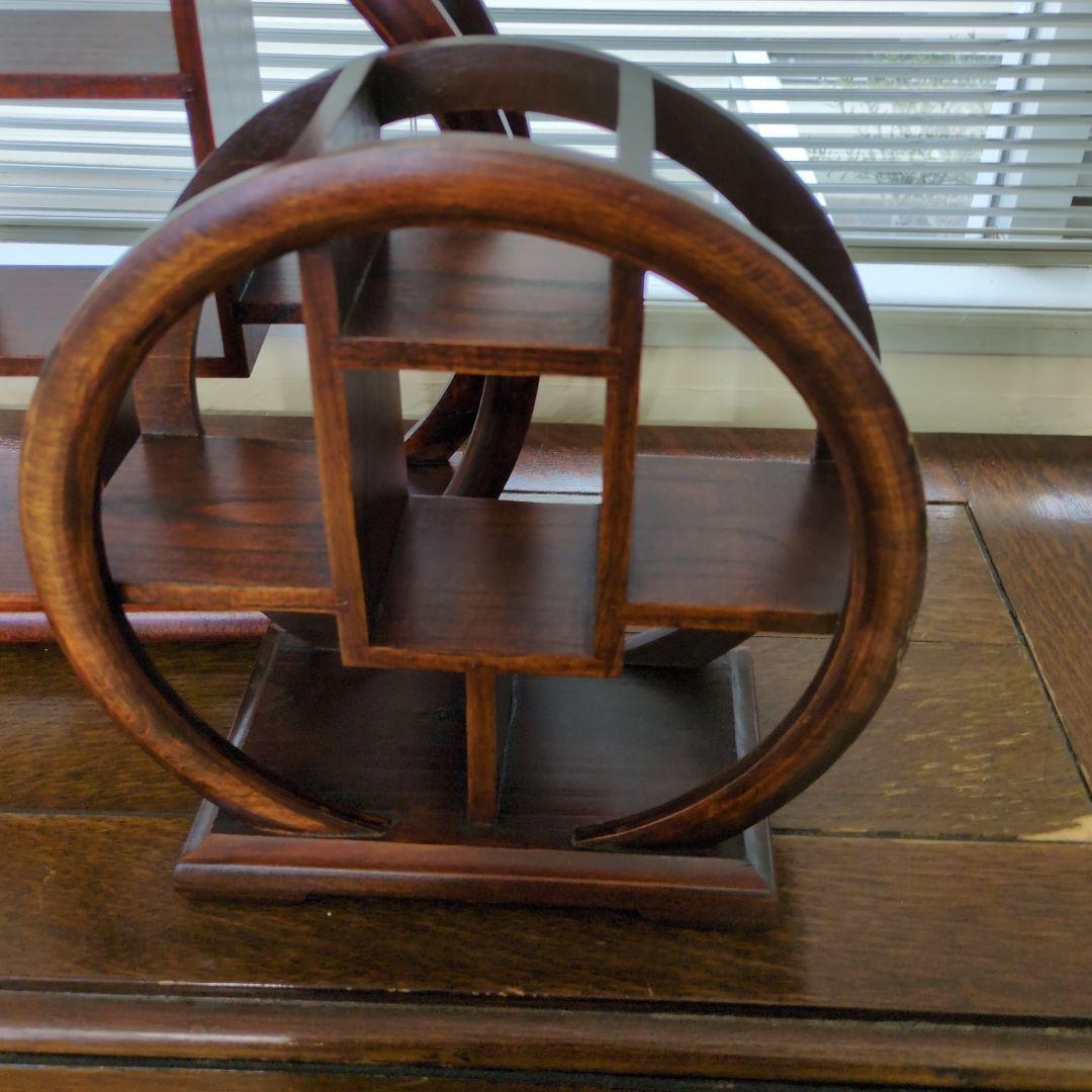 木製円形棚セット 大小二つ