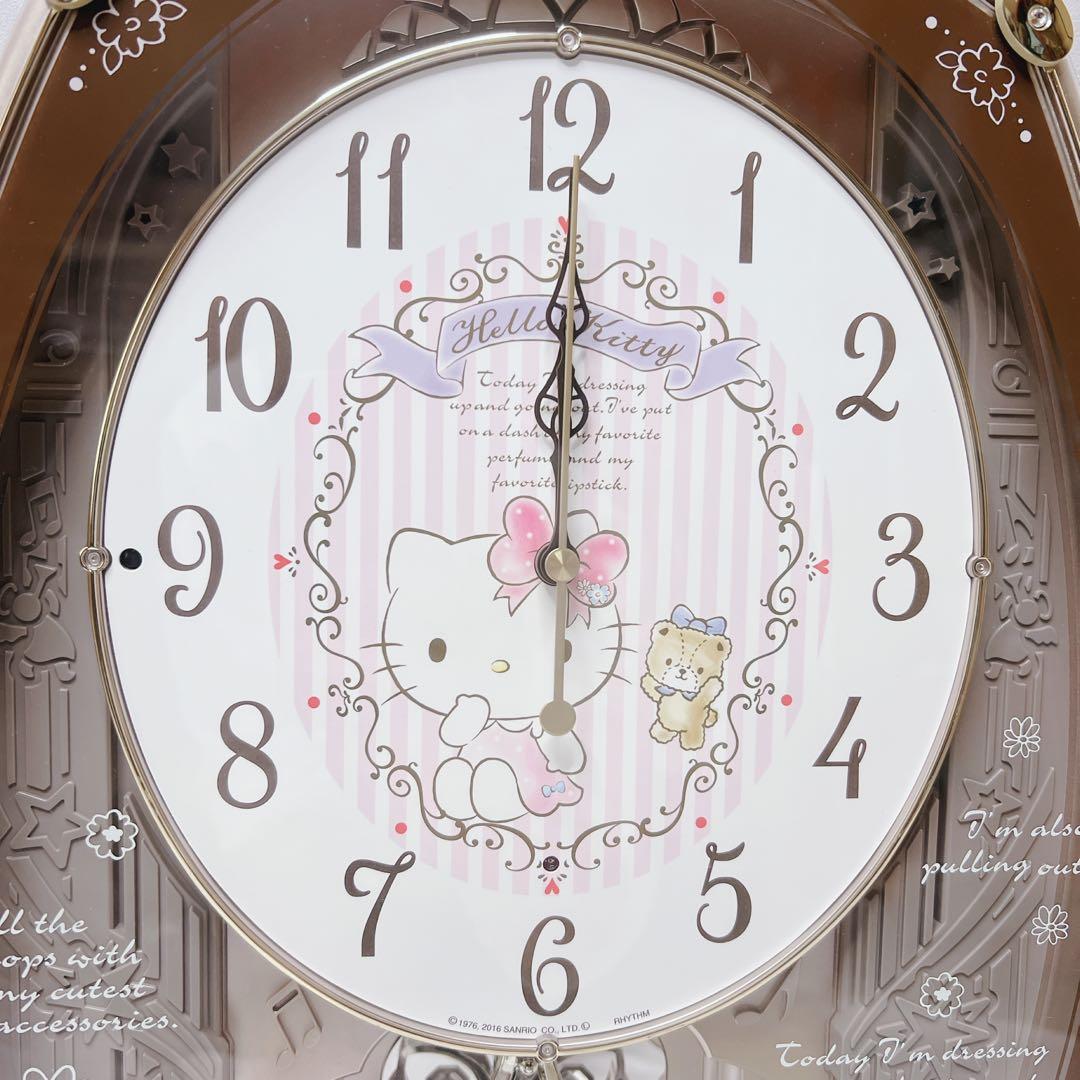 ハローキティ　サンリオ　リズム　掛時計　電波時計　振り子　メロディ　全30曲
