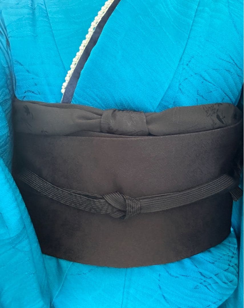 再開！！成人式振袖フルセット　無地　青　一点物