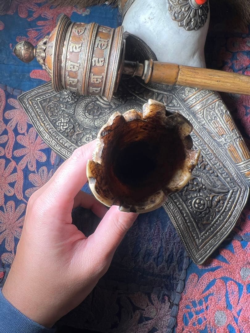 骨製　マハーカーラ像　ヴィンテージ　チベット　ネパール