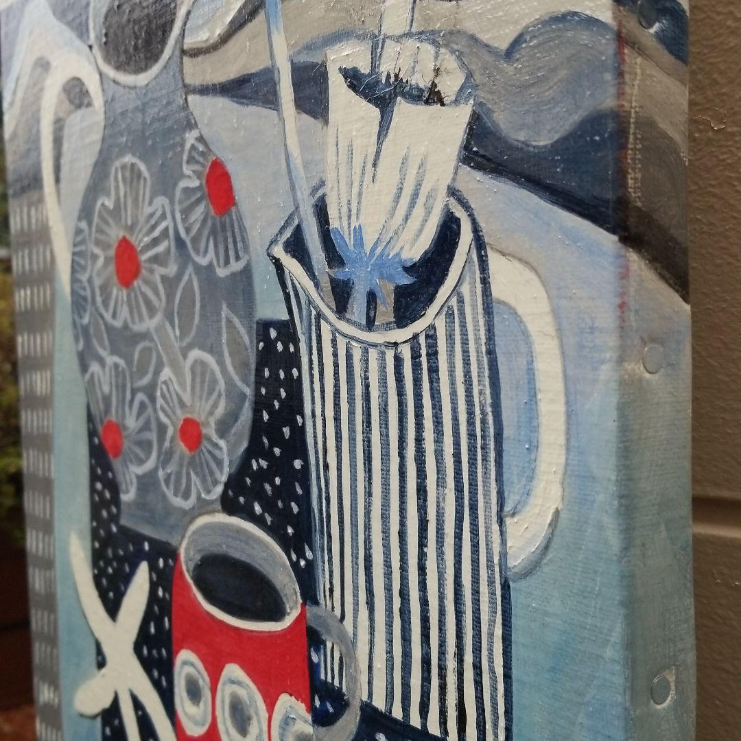 油絵　専用　月を見ながらのティータイム