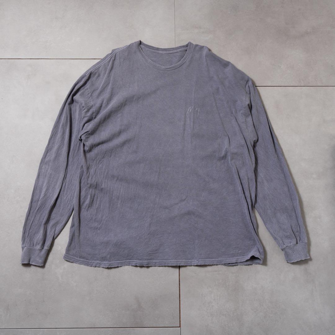 トップス ANCELLM EMBROIDERY DYED LS T-SHIRT