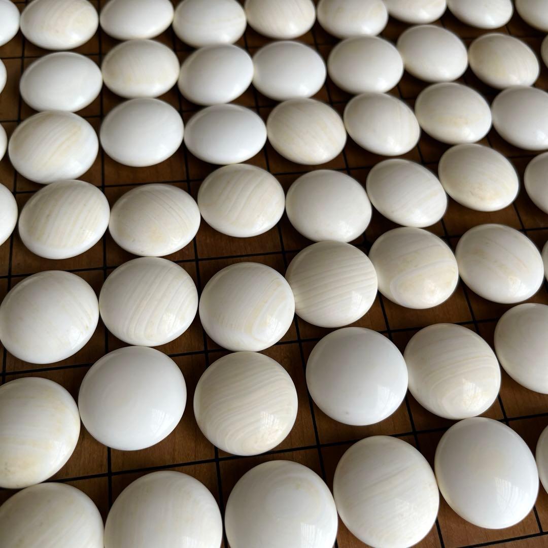 高級囲碁盤 碁石セット 脚付き ヘソ有り　蛤碁石