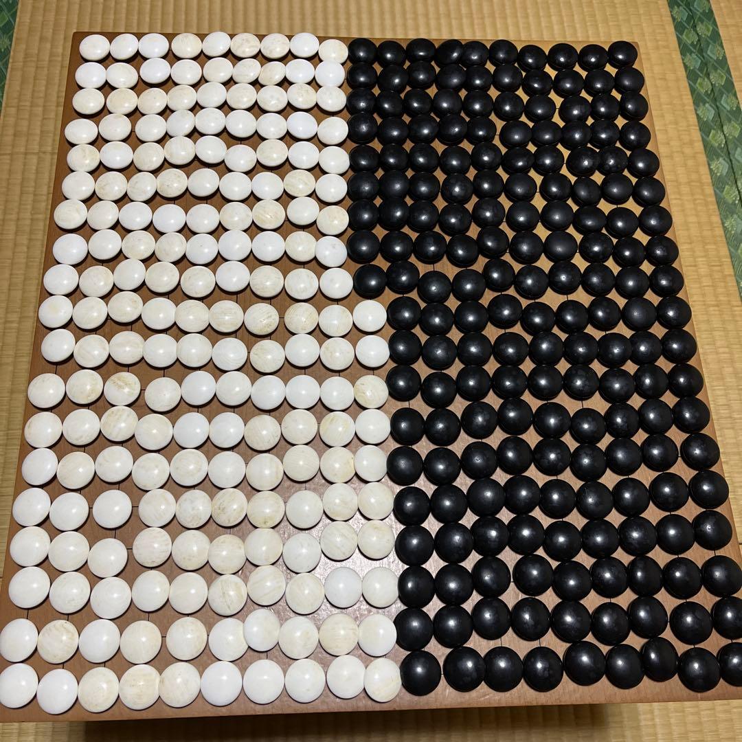 高級囲碁盤 碁石セット 脚付き ヘソ有り　蛤碁石