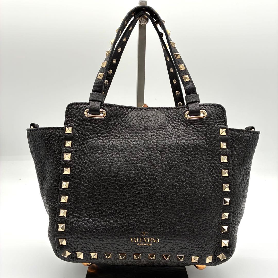 専用 極美品✨ ヴァレンティノ ロックスタッズ グレインカーフスキン バッグ ミ