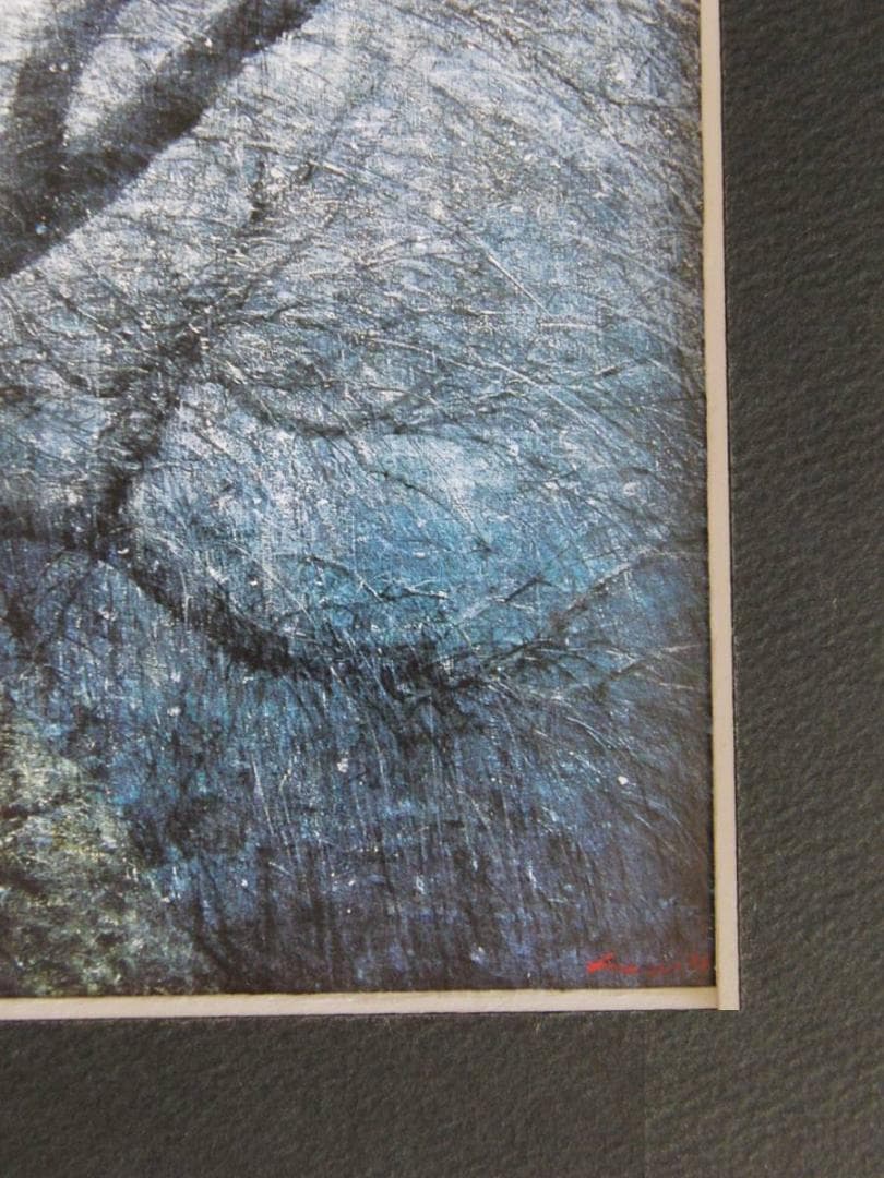 堀研、【風花】、希少な額装用画集より、新品額装付、状態良好