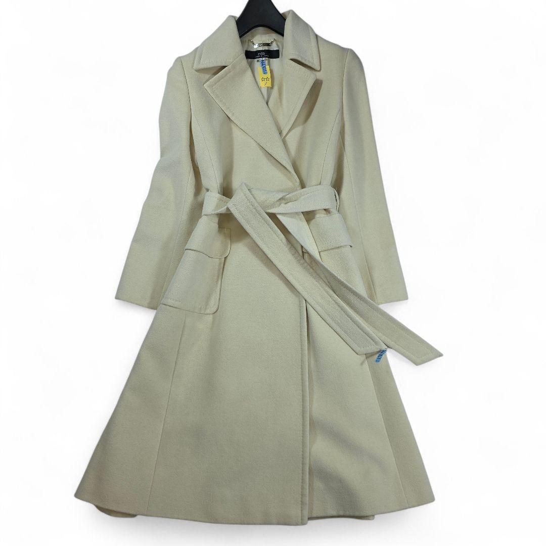 専用✨【美品 アンゴラ シルク】INED　チェスターコート　Aライン　ホワイト