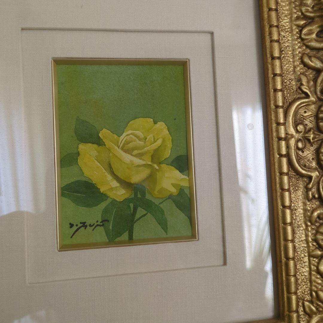 humiさん専用　日本画家　藤井勉　　黄バラ