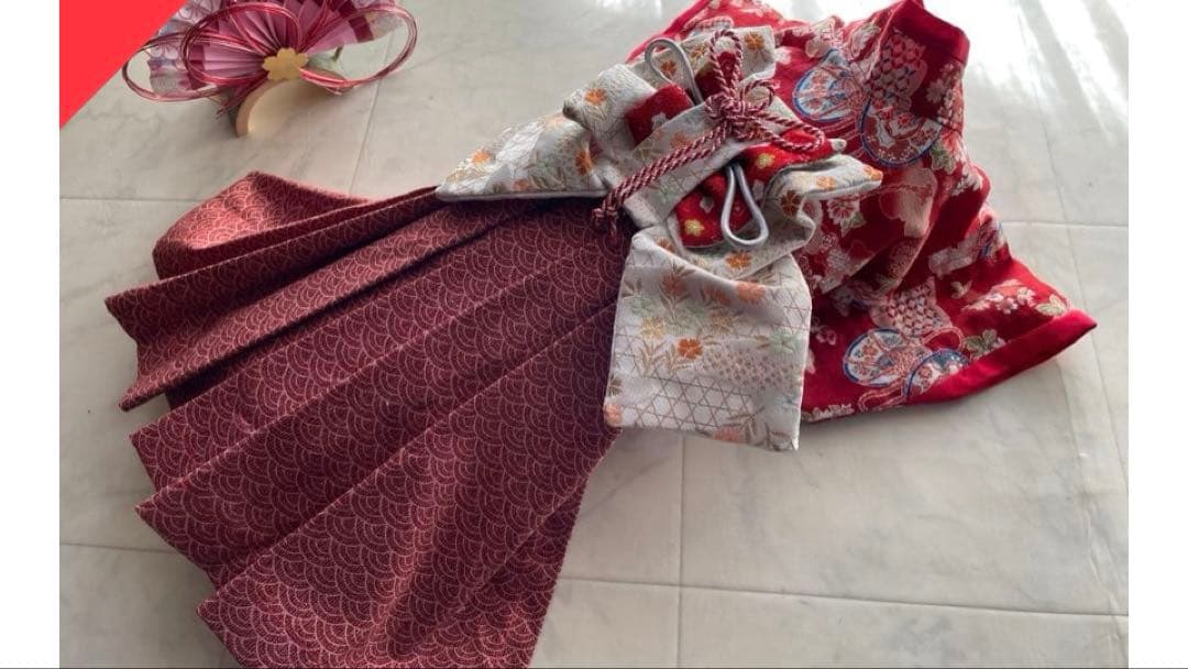 aitici　わんちゃんの袴の着物　女の子用　２着