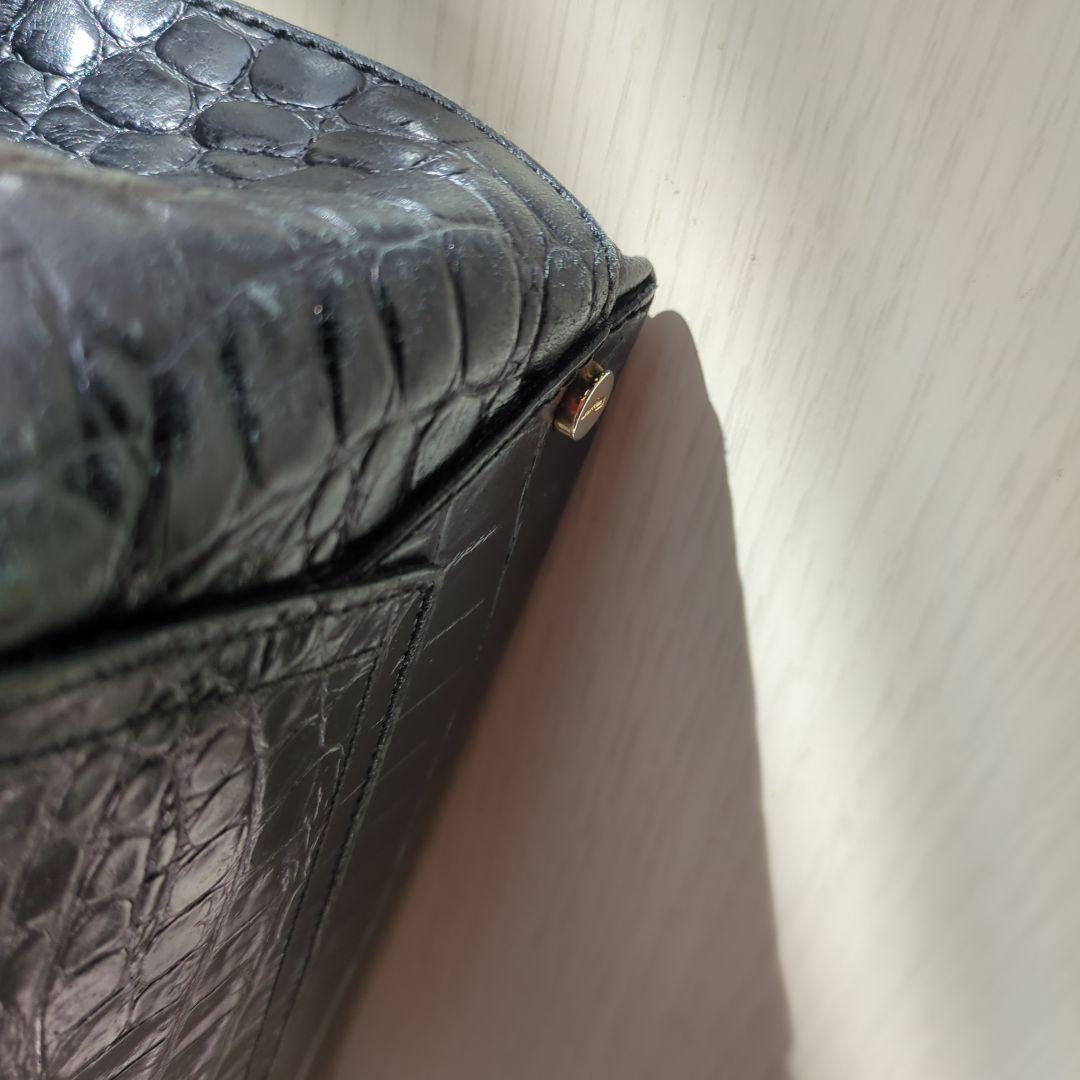 Ferragamo ブラック クロコダイル風 バッグ