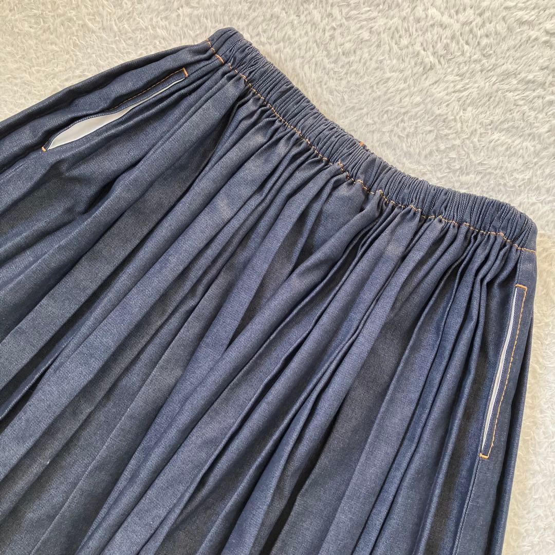 tricot comme des garcons デニム プリーツ スカート
