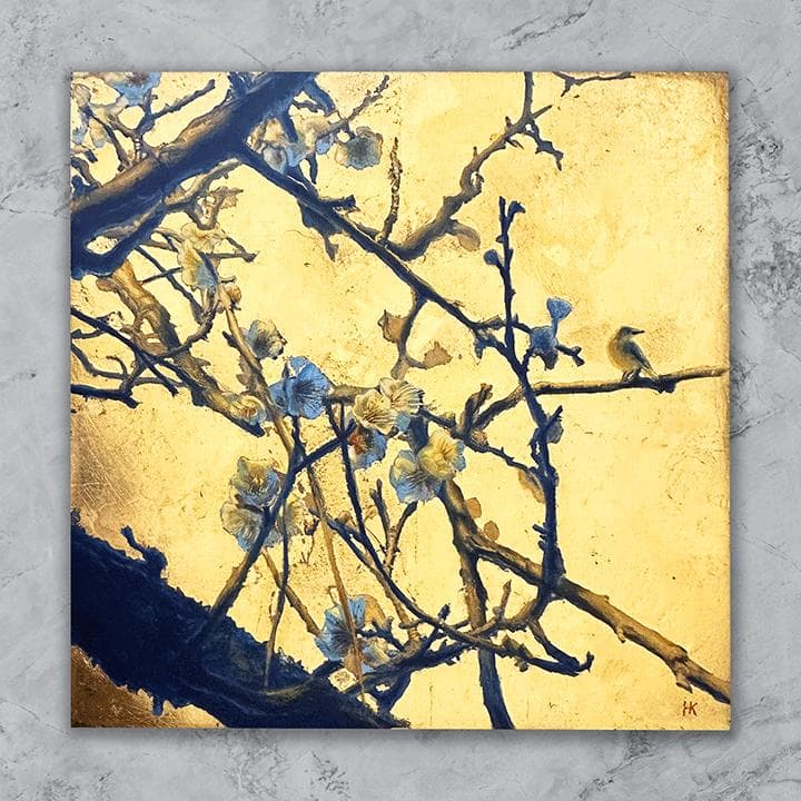 「箔景色-白梅」※純金箔使用