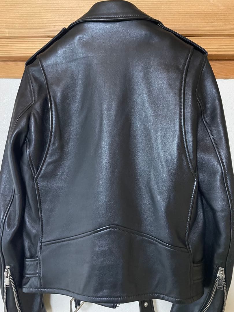 LITHIUM HOMME ブラックレザーライダースジャケット