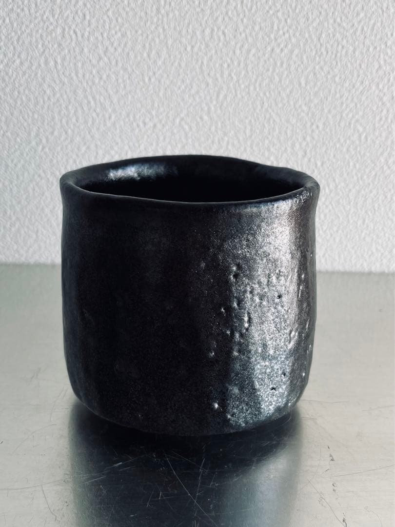 岸野寛　引き出し黒　抹茶碗　茶道